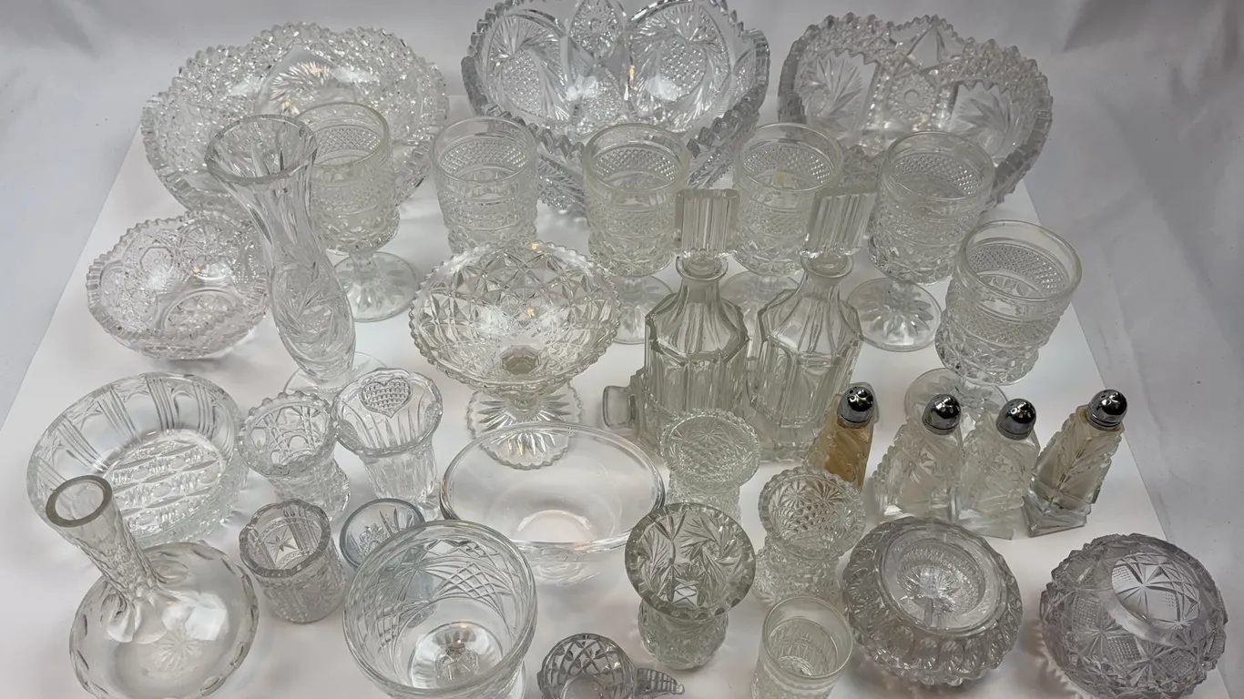 Large Cut Glass & Pressed Glass Serving Collection