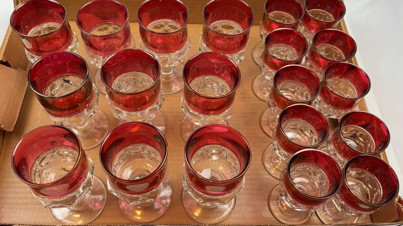 Set of Ruby Flash Stemware Glasses