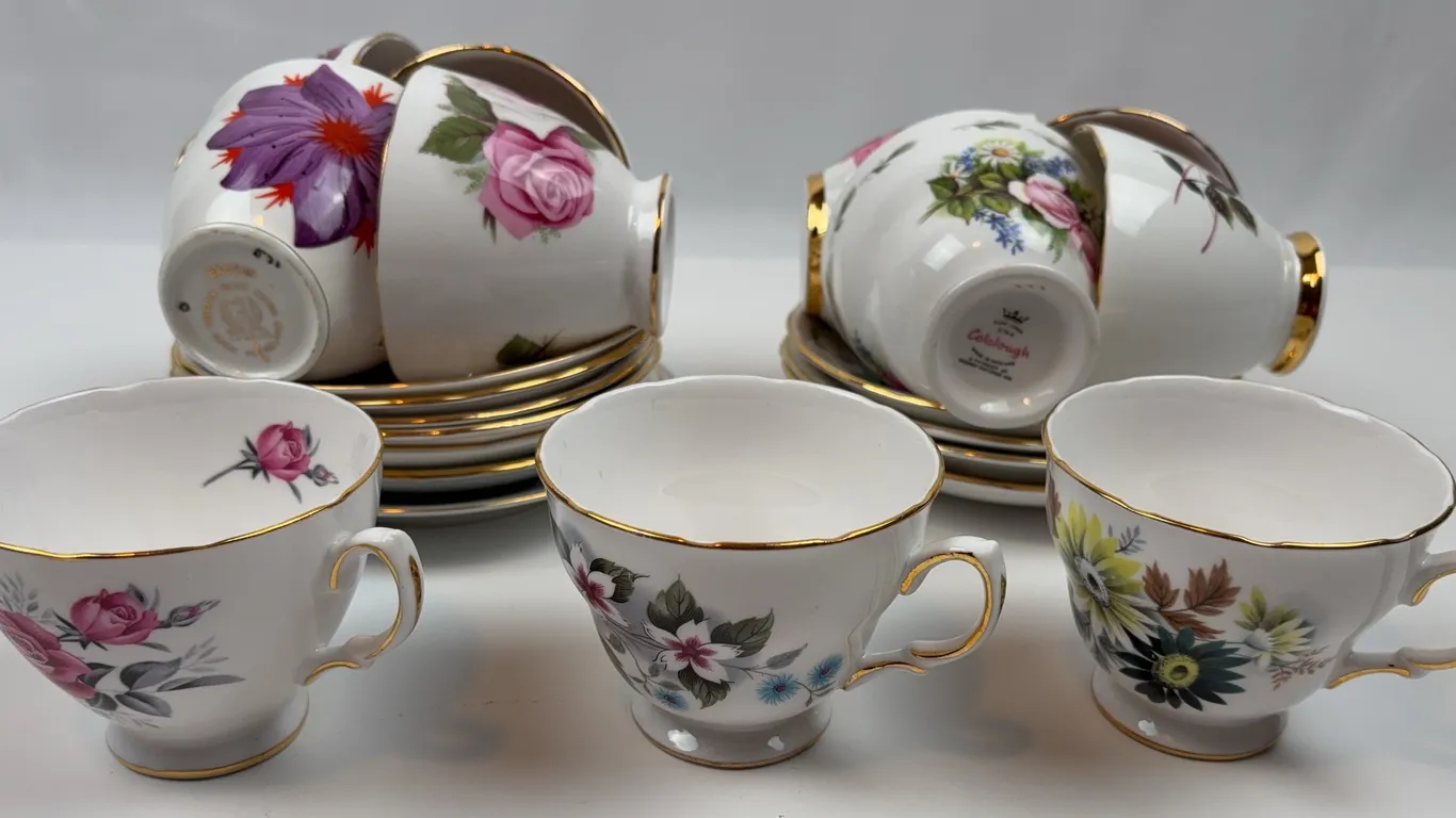 Vintage Floral Teacups & Saucers Collection
