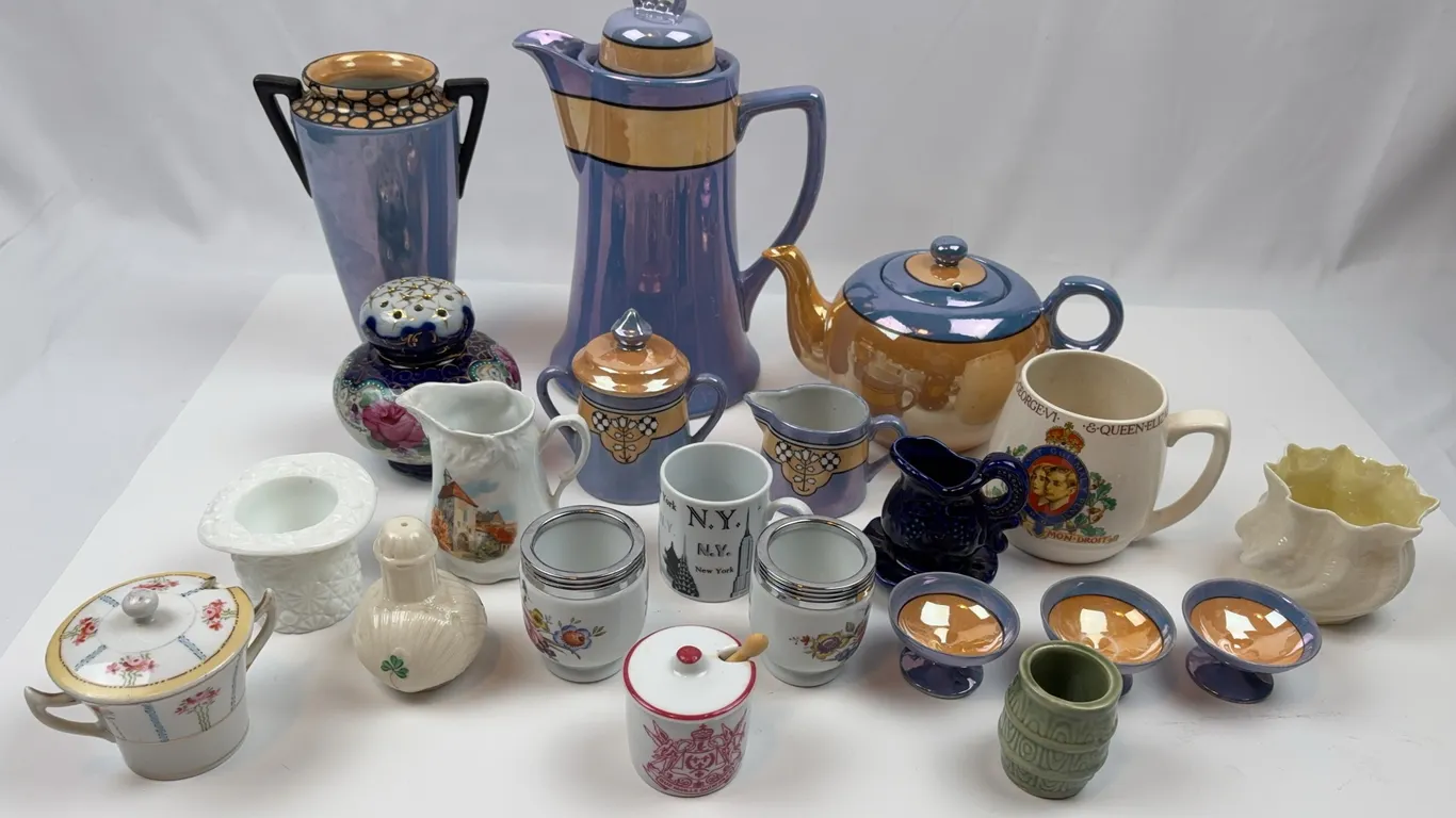 Coffee Pot, Teapot, Vase, Creamer, Sugar Bowl & More Lot