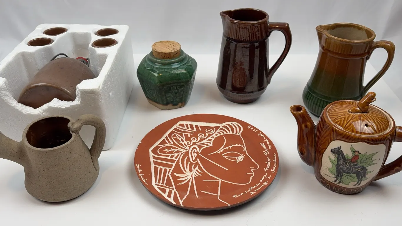 Vintage Studio Pottery & Stoneware Collection Jug Teapot Decanter Plate Artisan Ceramics Lot