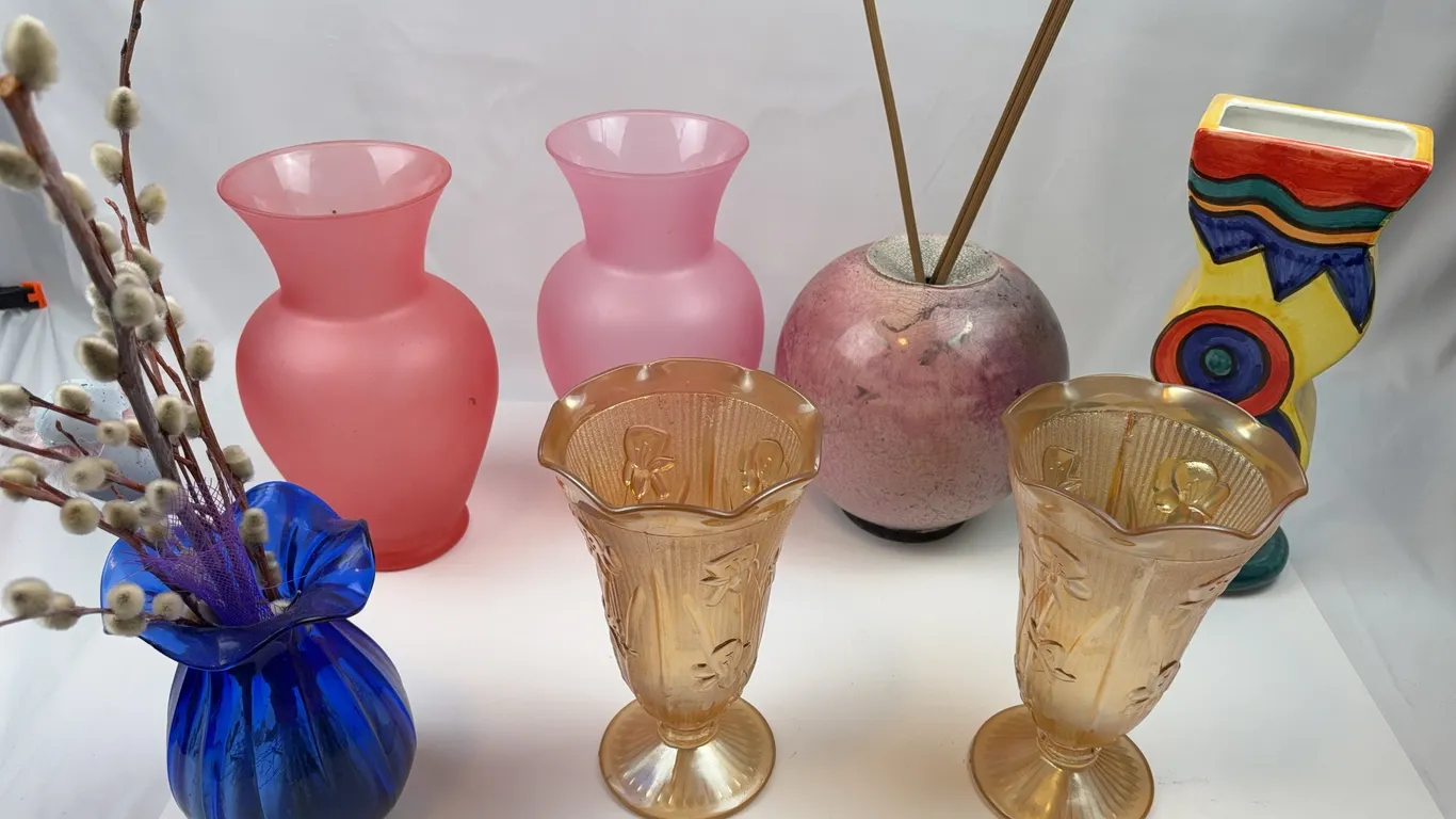 Vintage Art Glass & Pottery Vase Collection