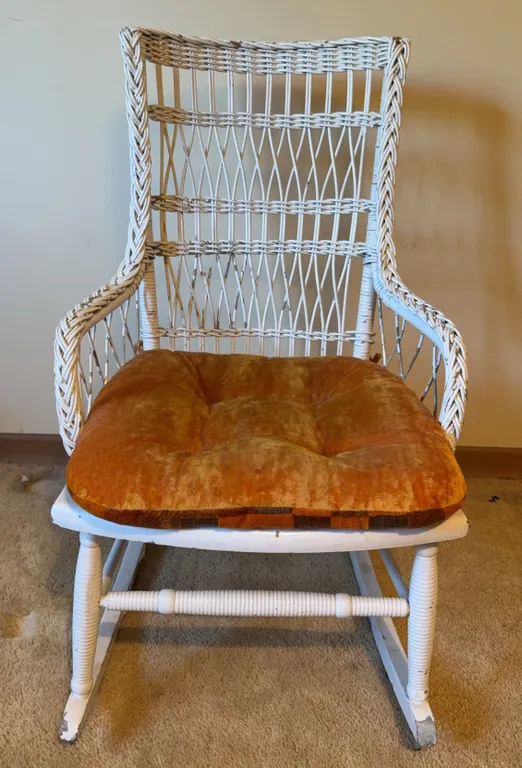 White Wicker Rocking Chair