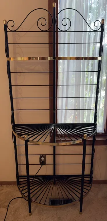 Vintage Black Metal Bakers Rack