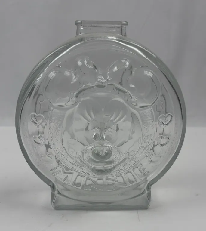 Vintage Minnie / Mickey Mouse Glass Piggy Bank Walt Disney Productions