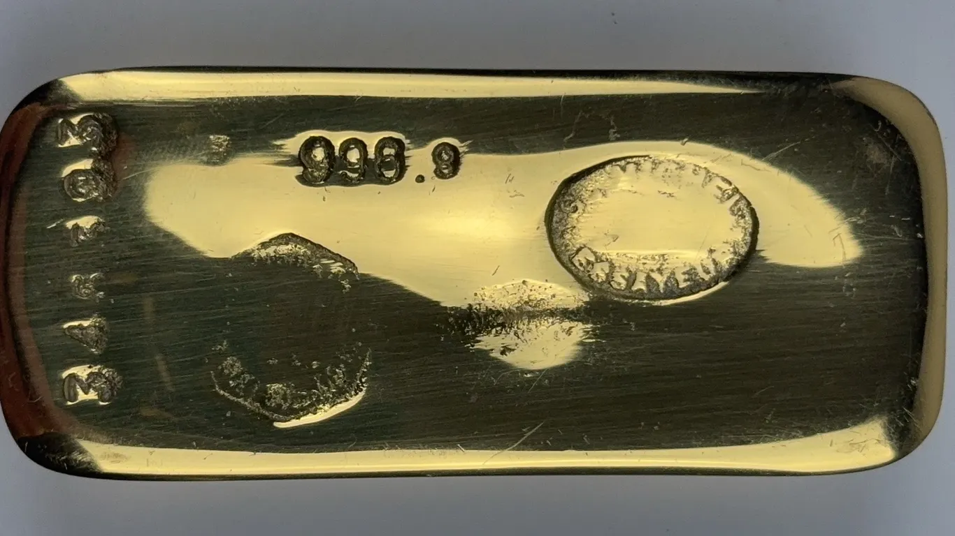 Vintage French Bronze Ingot Paperweight 999.9 Bar