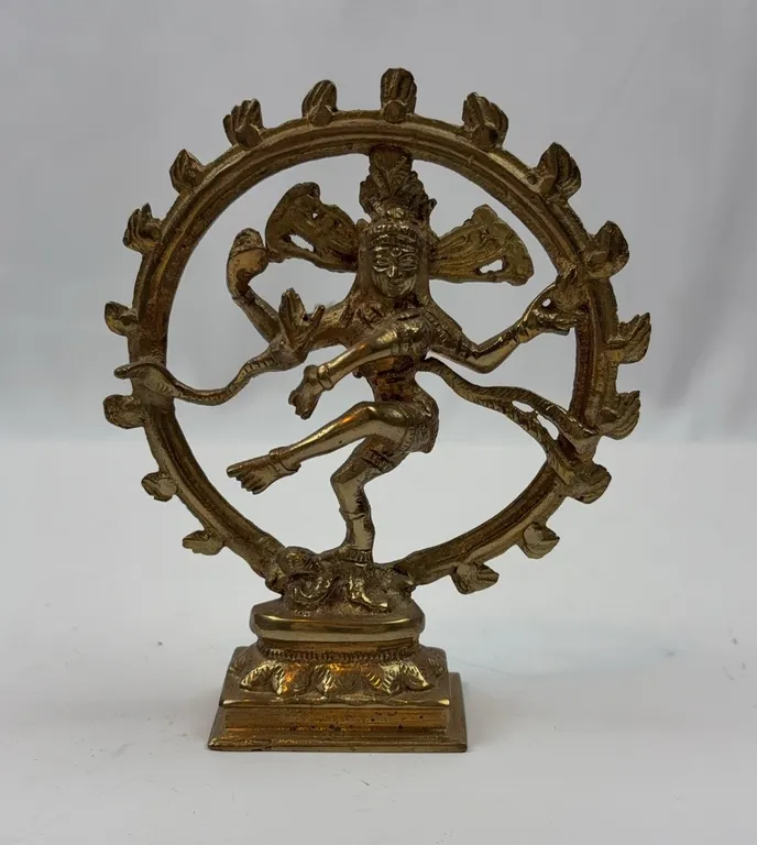 Vintage Brass Nataraja Shiva Dancing Hindu God Statue Figure