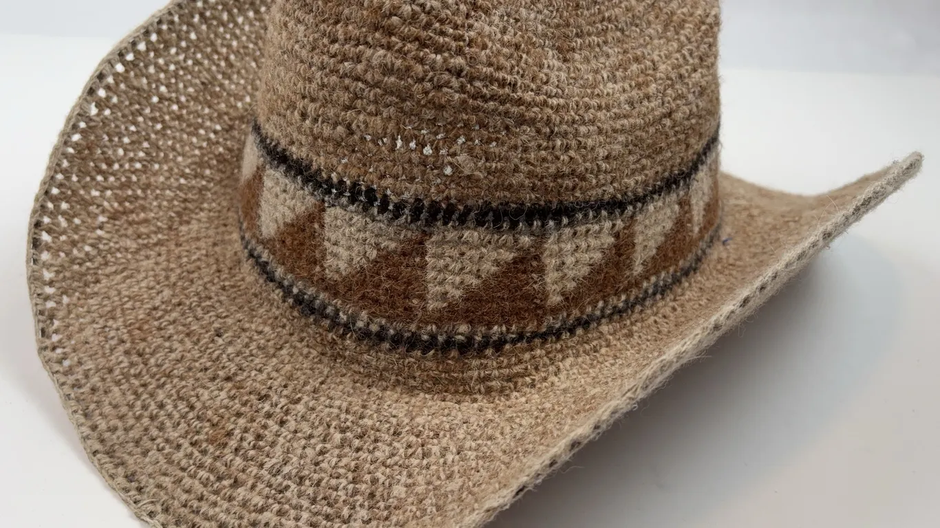Hand Knit Western Style Cowboy Hat