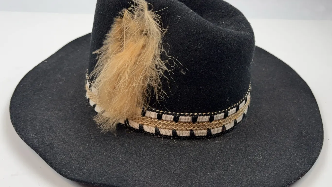 Lanning Black Felt Cowboy Hat with Feather Accent