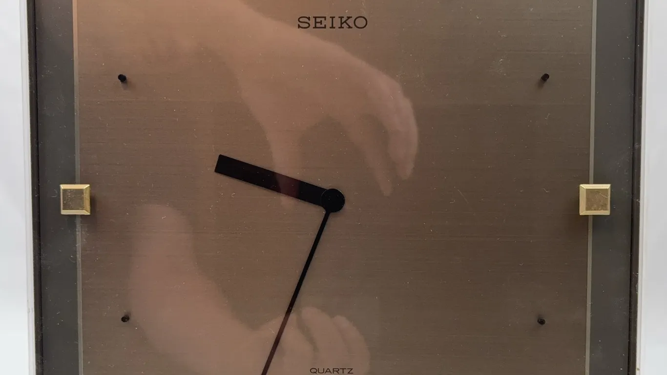 Seiko Quartz Square Wall Clock - Mid Century Modern Style