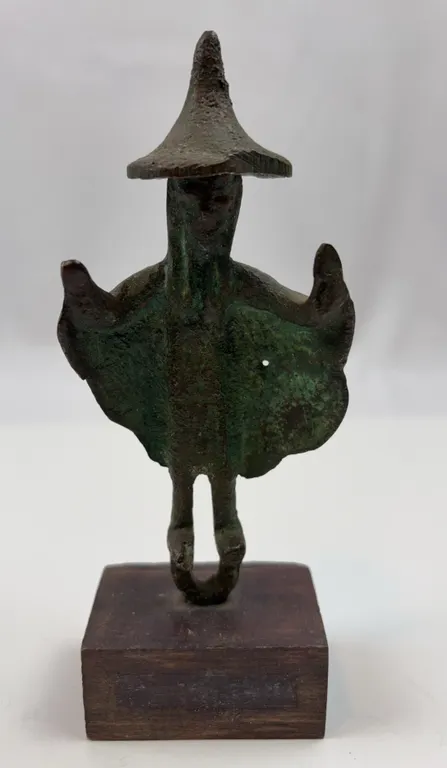 Small Abstract Metal Figural Art Sculpture on Display Base