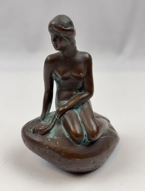 Vintage Sculpture with Verdigris Patina Finish