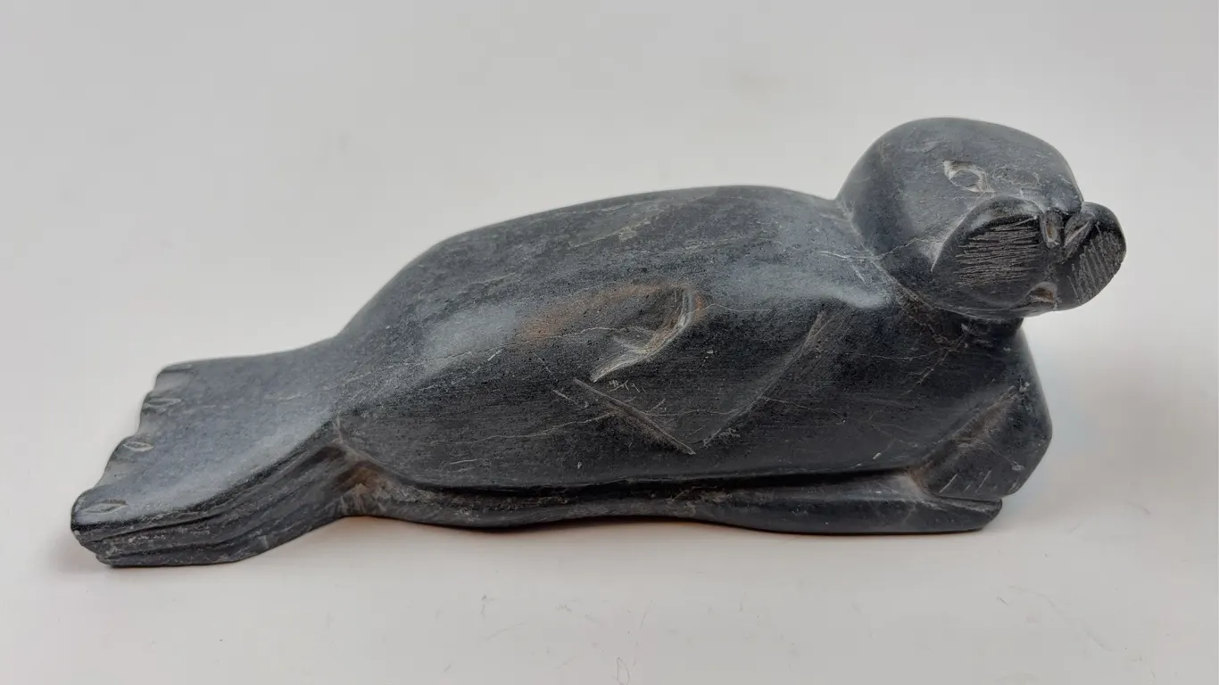 Vintage Canadian Eskimo Art Soapstone Seal Figurine