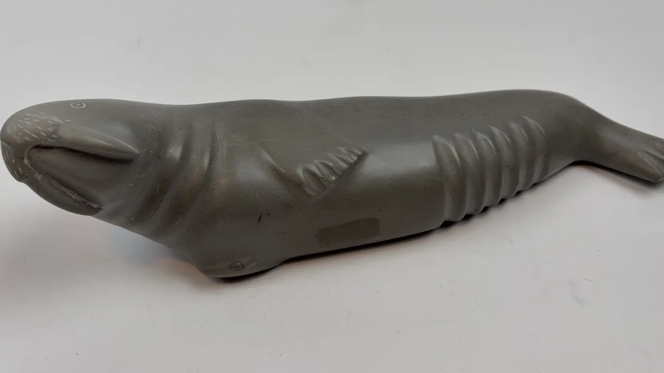 Vintage Inuit Soapstone Walrus Figure