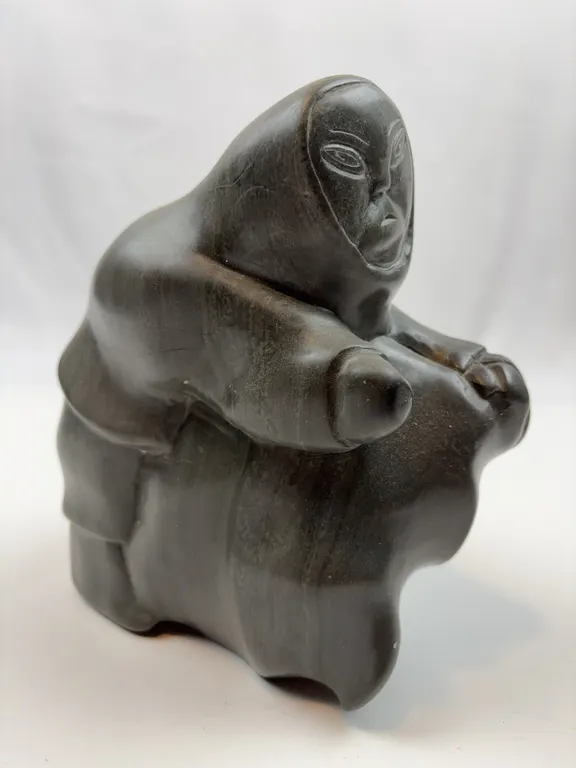 Canadian Inuit Folk Art Sculpture with Igloo Tag