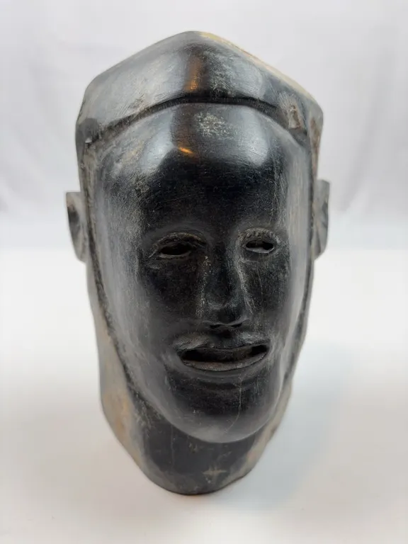 Vintage Eskimo Art Soapstone Head Sculpture