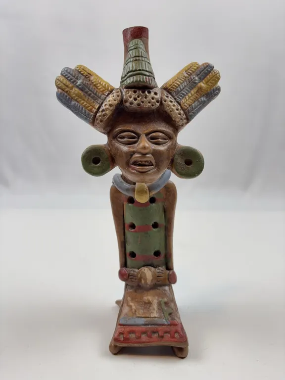 Decorative Pre-Columbian Style Clay Figure Sculpture