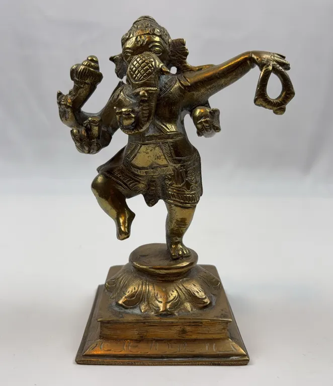 Vintage Brass Dancing Ganesha Statue