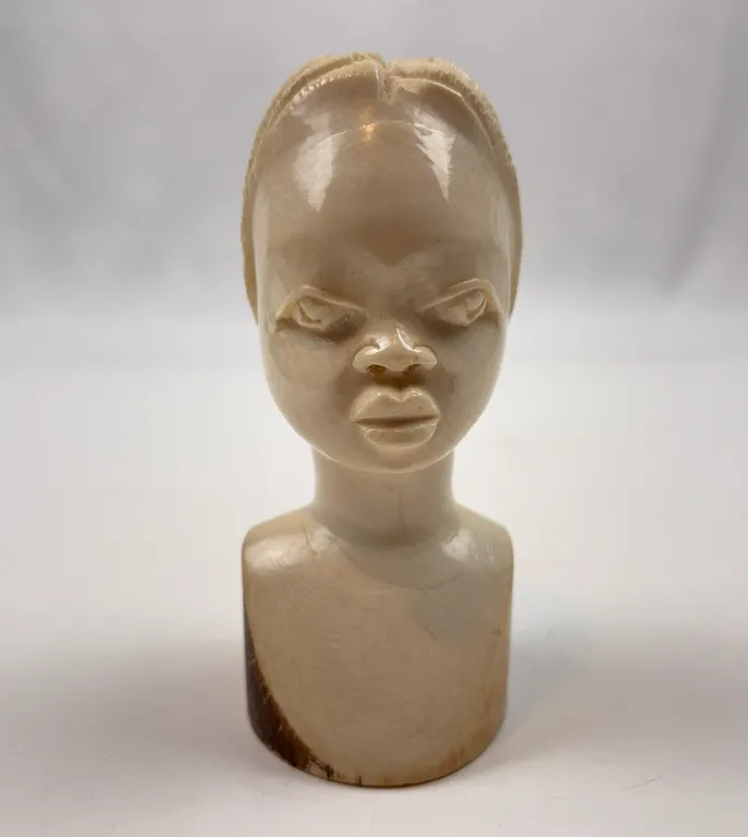 Vintage Bone Head Sculpture, Tribal Art Style