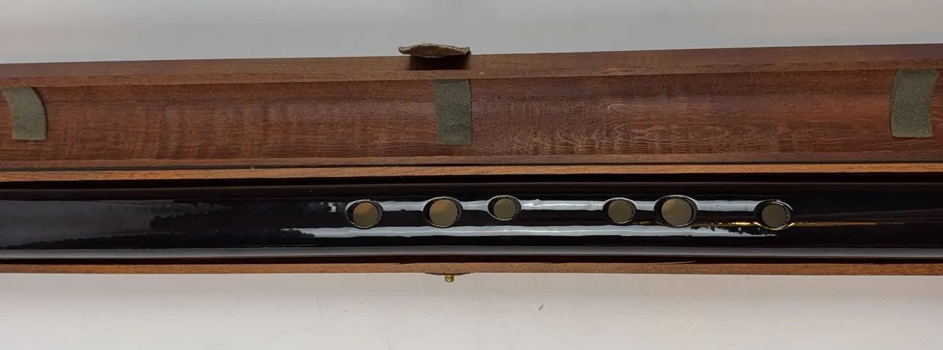 Vintage Folk Music Whistle Flute with Fitted Wooden Storage Box