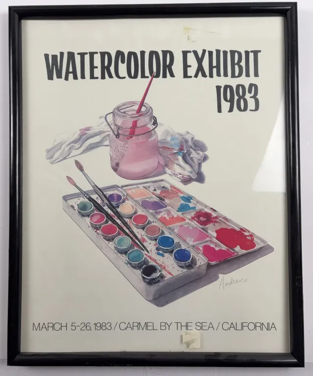 Vintage Carmel-by-the-Sea Watercolor Exhibit 1983 Exhibition Poster