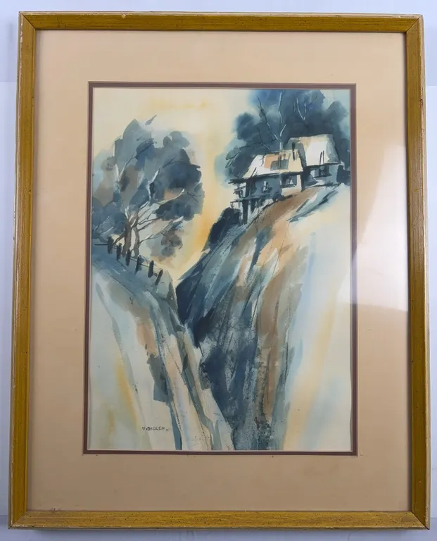 V. Dicken “Autumn” Signed Watercolour Landscape with Certificate of Authenticity