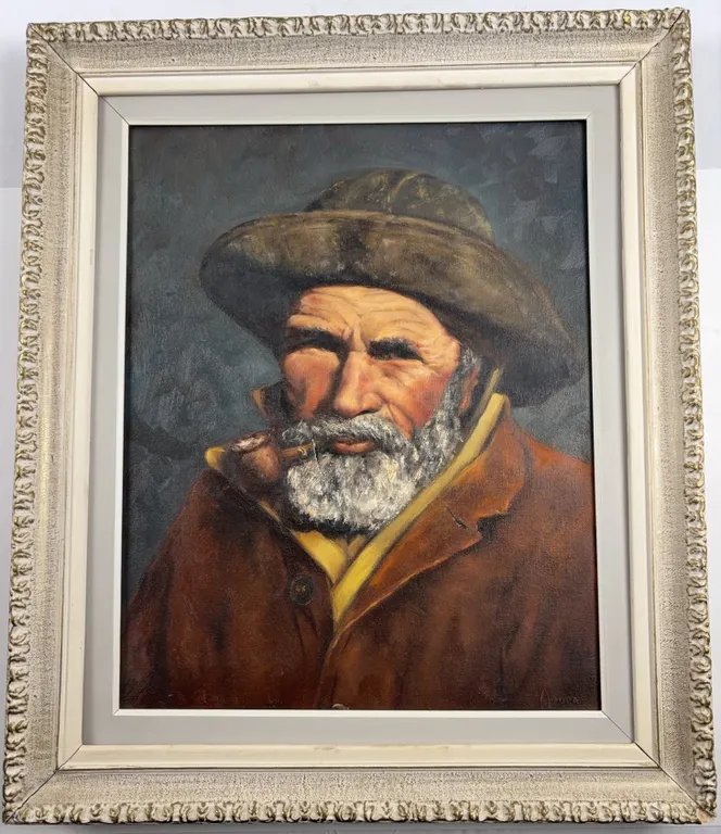 Judy Arora "Old Salt" Original Oil Painting, Framed