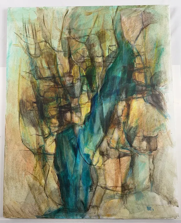 Tilma Marnay "Maligne Canyon Series #7" Original Acrylic on Canvas, 1968