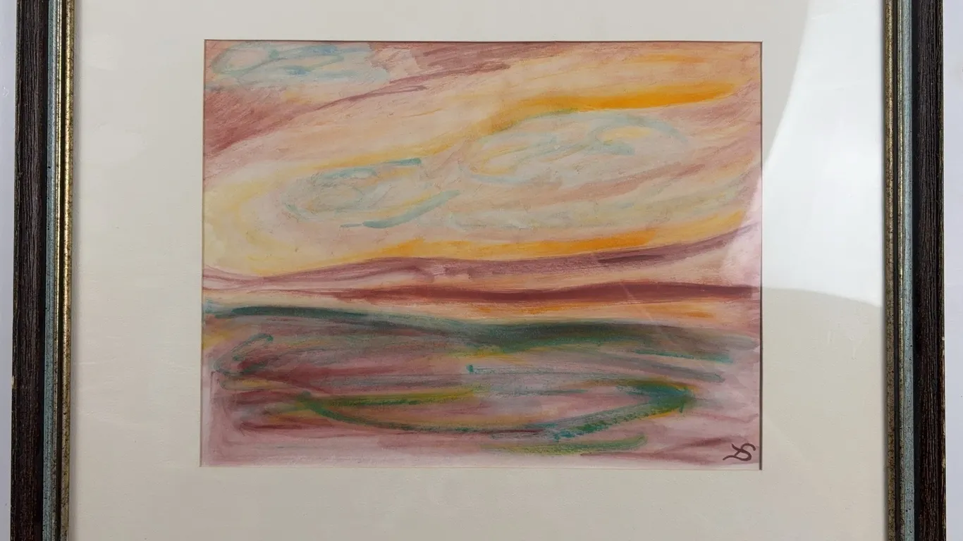 Donnie Sinclair (1977) Untitled Abstract Landscape Pastel Drawing