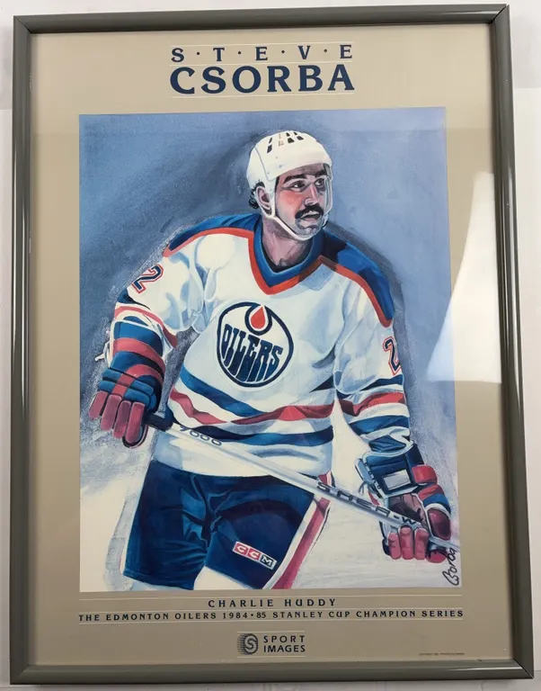 Steve Csorba "Charlie Huddy" Edmonton Oilers 1984-85 Stanley Cup Champions Series Framed Print