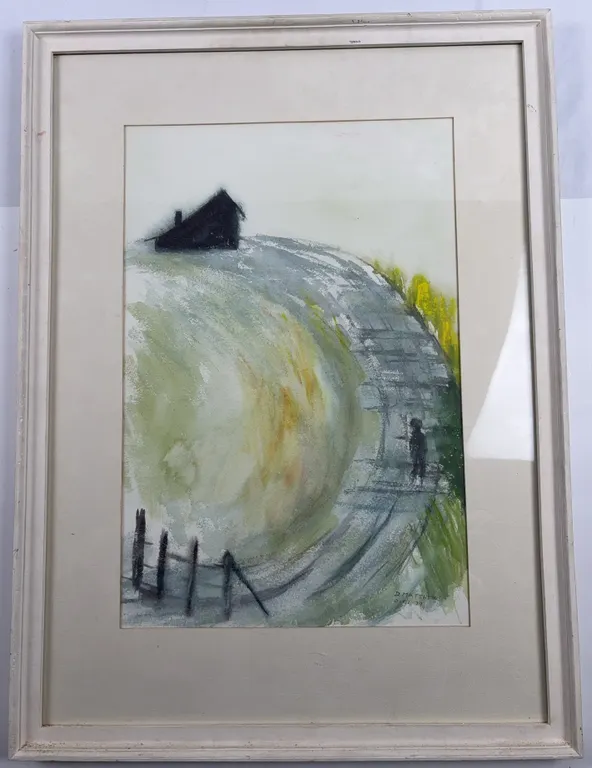 D. Matthews "House on the Hill" Watercolour, 1973, Framed