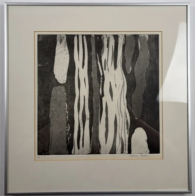 Neena Arora Limited Edition Abstract Black & White Etching (1/5), Framed