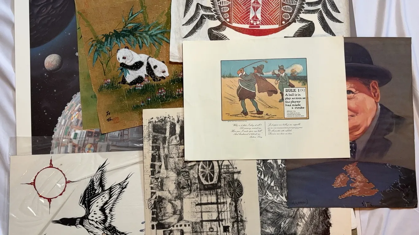 Box Lot of Assorted Art Prints, Etchings, Engravings, and Decorative Artwork