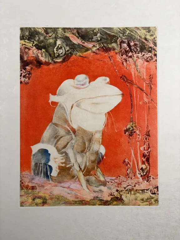 Surrealist Frog Figure Abstract Art Print