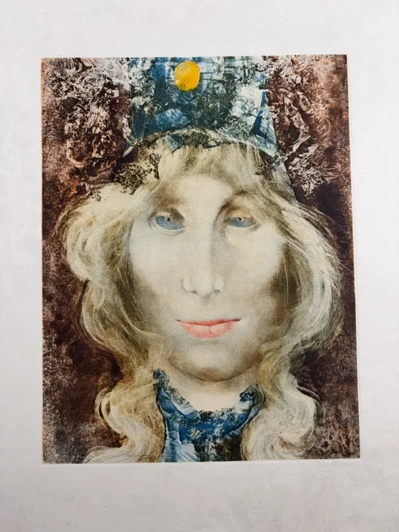 Surrealist Portrait of Blonde Figure with Crown Art Print