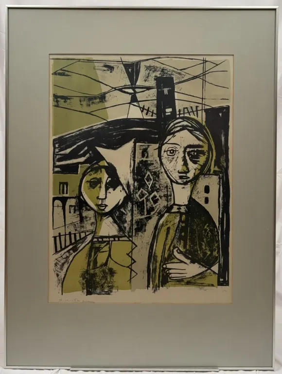 Ram Kumar Limited Edition Abstract Figurative Print (56/70), Signed & Framed