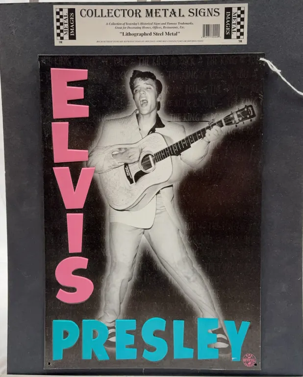 Elvis Presley Collector Metal Sign Lithographed Steel Wall Plaque