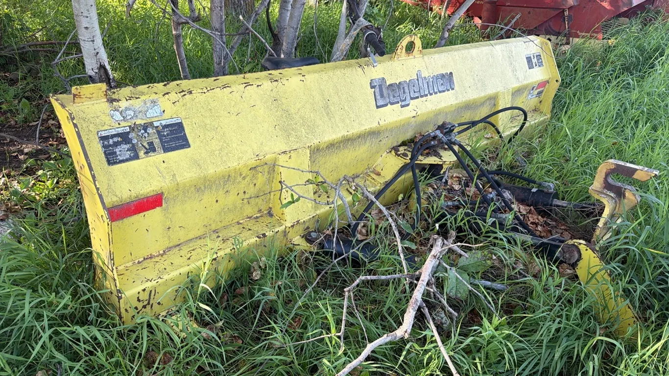10’ Degelman 4-way Hydraulic Belly Blade w/ Mounts (Was Mounted on Case IH FWA Tractor (OS-S2280)