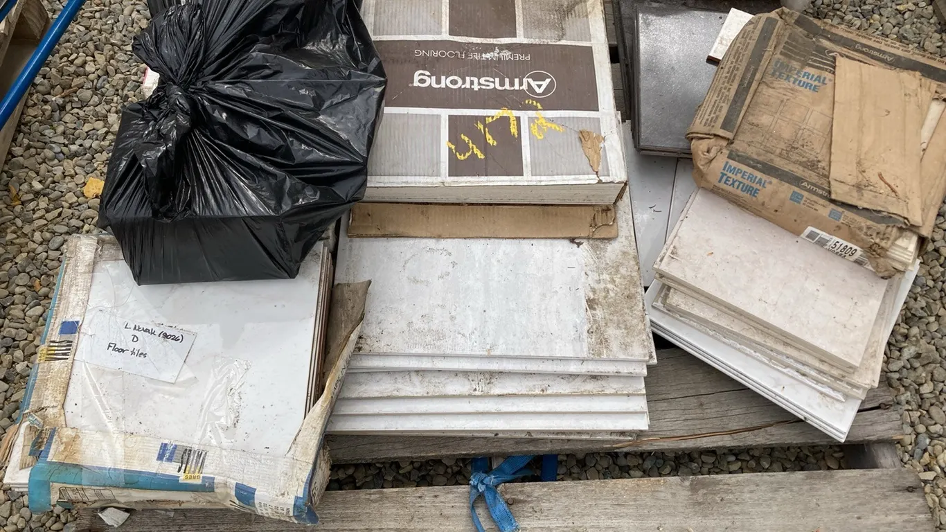Various Floor Tiles with Grout and Spacers