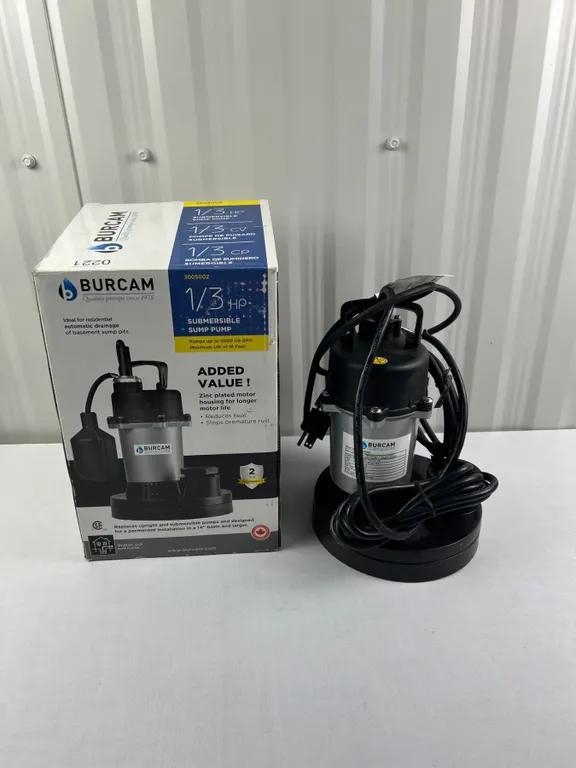 Burcam 1/3HP Sump Pump