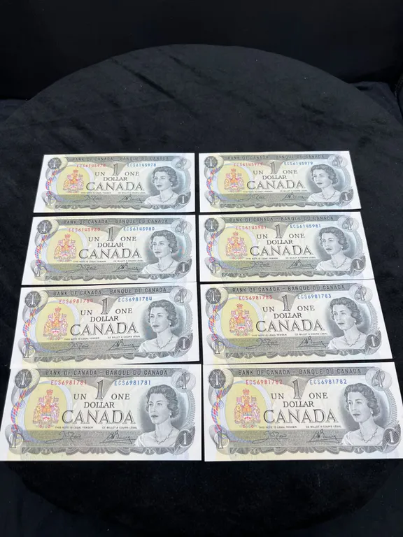 1973 Canadian One Dollar Banknotes