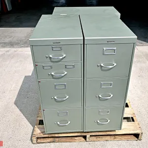 (3) Steelcase Matching 3-Drawer File Cabinets