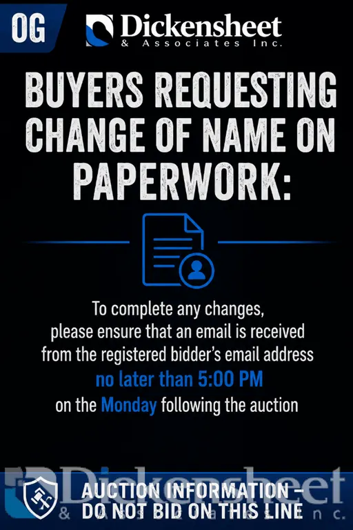 BUYERS REQUESTING CHANGE OF NAME ON PAPERWORK: