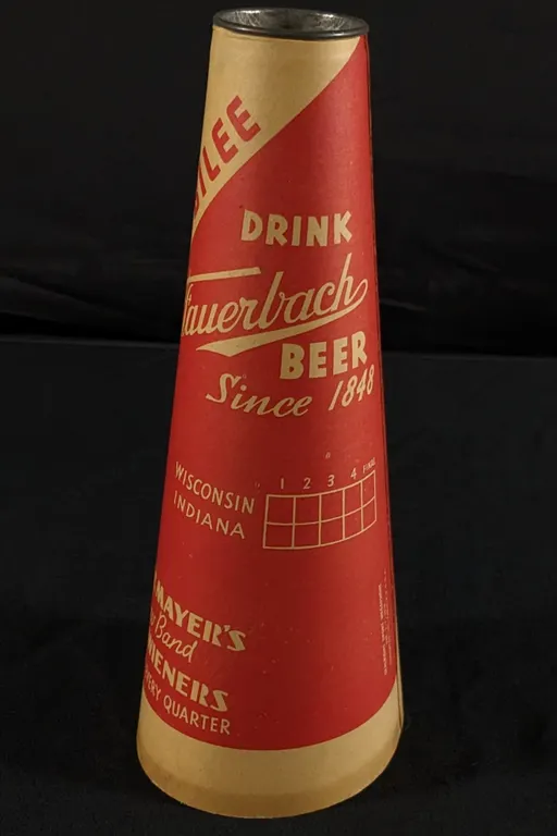 1938 UNIVERSITY WISCONSIN BADGERS HOMECOMING GOLDEN JUBILEE FAUERBACH BEER OSCAR MAYER WEINERS FOOTBALL MEGAPHONE MADISON WISCONSIN