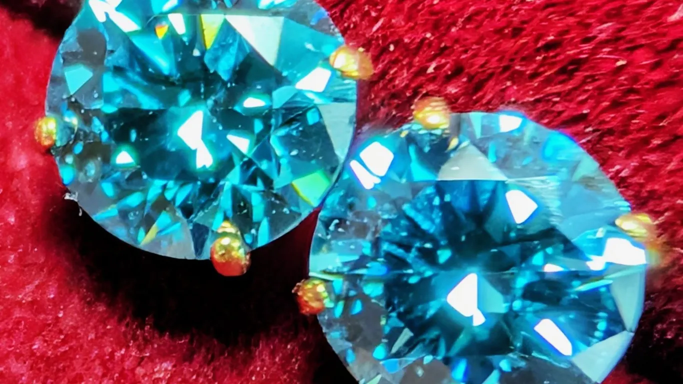 14K BLUE LAB DIAMOND (0.48CT) EARRING, SUGGESTED RETAIL VALUE $800