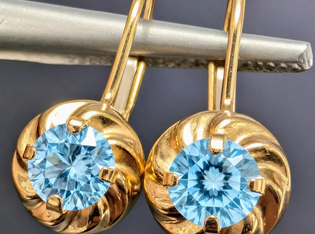 10K(1.6G), BLUE TOPAZ (1CT)EARRING, SUGGESTED RETAIL VALUE $600