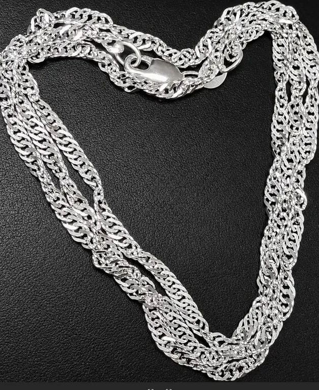 SILVER(9.3G), SINGAPORE CHAIN 22", SUGGESTED RETAIL VALUE $270