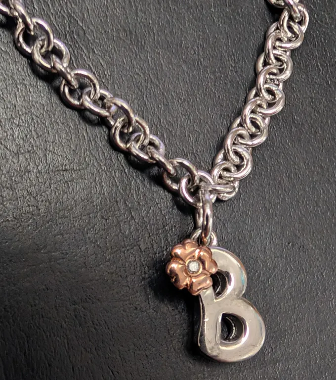 SILVER(3.66G), NATURAL DIAMOND (0.01CT) BRACELET 6"