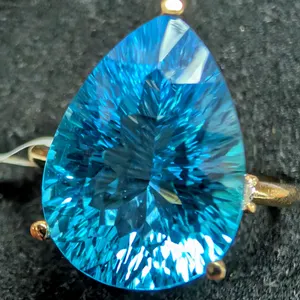 10K(2.4G), BLUE TOPAZ (5.2CT)RING, SIZE 6.25, SUGGESTED RETAIL VALUE $3000
