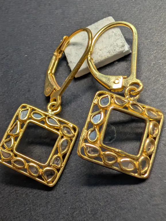 SILVER(2G), ROSE CUT (0.12CT)EARRINGS, SUGGESTED RETAIL VALUE $240